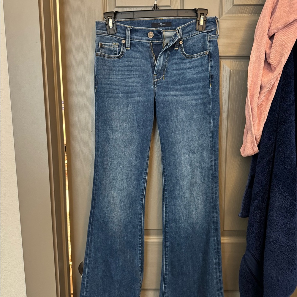 7 For All Mankind Blue Flare Jeans